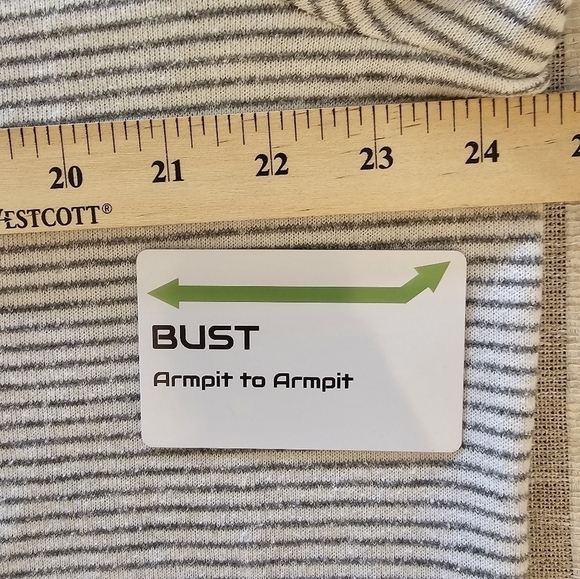 Lane Bryant 22/24 Cotton Blend Graphic White Gray Stripe Long Sleeve Tee - Picture 8 of 9